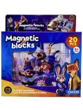 Puzzle magnetic Zootopia 20 piese cuburi magnetice imagine 6 fete pentru copii