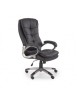 Scaun directorial Hm Preston, Robust, Piele ecologica, Inaltime reglabila, Mecanism balans, 100 Kg, Negru