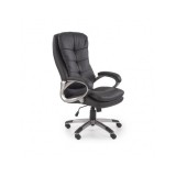 Scaun directorial Hm Preston, Robust, Piele ecologica, Inaltime reglabila, Mecanism balans, 100 Kg, Negru