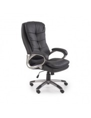 Scaun directorial Hm Preston, Robust, Piele ecologica, Inaltime reglabila, Mecanism balans, 100 Kg, Negru