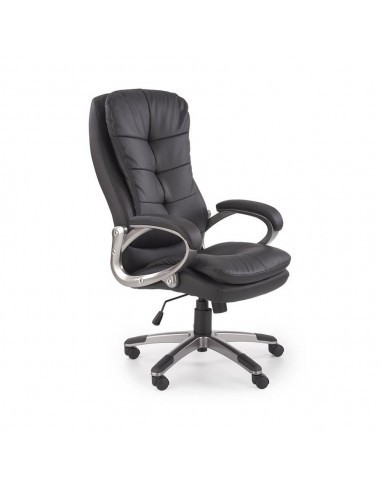 Scaun directorial Hm Preston, Robust, Piele ecologica, Inaltime reglabila, Mecanism balans, 100 Kg, Negru