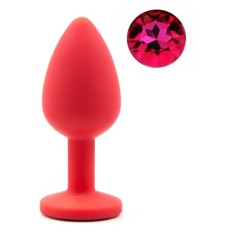 Dop Anal Silicone Buttplug, Small, Rosu/Roz, Guilty Toys