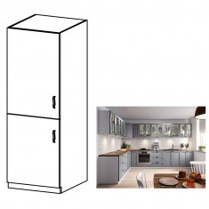 Dulap pentru frigider incorporabil, gri mat alb, model universal, LAYLA D60ZL foto