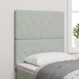 Cumpara ieftin Tablie LED cu benzi LED cu headboard Gri deschis 80 cm Catifea