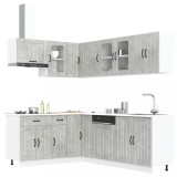 Set dulapuri de bucătărie 11 piese &bdquo;Lucca&rdquo; gri beton Lemn