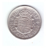 Moneda Anglia 1/2 / half crown 1959, stare buna, curata, Europa, Cupru-Nichel