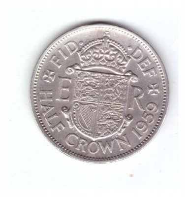 Moneda Anglia 1/2 / half crown 1959, stare buna, curata foto