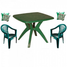 Set balcon FEIJO masa cu 2 scaune Carnaval culoare verde,2 perne scaun B001066 Raki foto