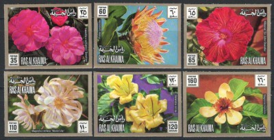 Ras Al Khaima 1972 Mi 859/64 B MNH - Flori foto