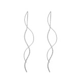 Cercei lungi argint 925, JW1074, model elegant, placati cu rodiu