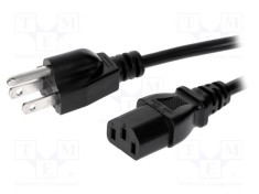 Cablu 3x18AWG IEC C13 mamă NEMA 5-15 mufă PVC 3m negru LIAN DUNG