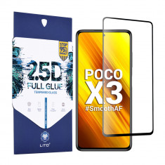 Folie pentru Xiaomi Poco X3 / X3 NFC / X3 Pro, Lito 2.5D FullGlue Glass, Black