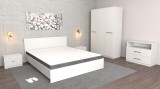 Dormitor Roxana Alb cu comoda Tv