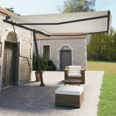 Set stalp pentru copertina, antracit, 450x245 cm, fier GartenMobel Dekor foto