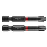 Set biti de impact PH3X50mm 1/4&quot; 2buc. GRAPHITE 56H520 HardWork ToolsRange
