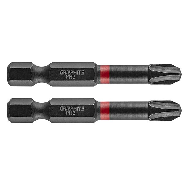 Set biti de impact PH3X50mm 1/4&quot; 2buc. GRAPHITE 56H520 HardWork ToolsRange