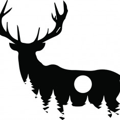 Sticker decorativ, Cerb, Negru, 68 cm, 7405ST
