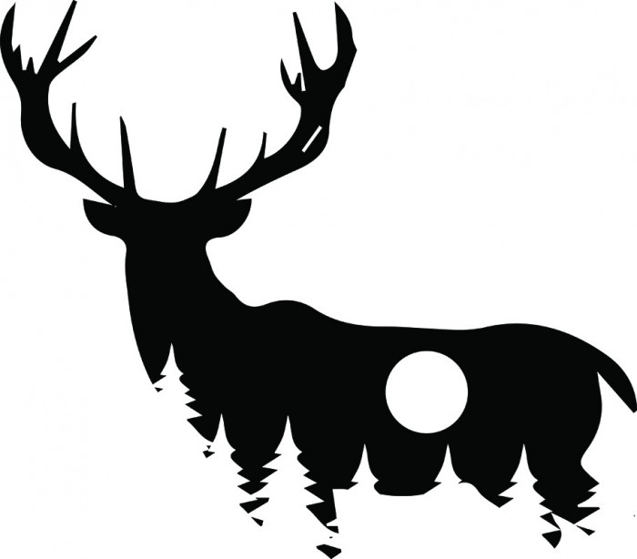 Sticker decorativ, Cerb, Negru, 68 cm, 7405ST