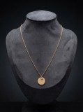 Cumpara ieftin Colier din Argint 925 Placat cu Aur Galben cu Pandantiv Banut si Cristal Zirconiu, 40+5 cm
