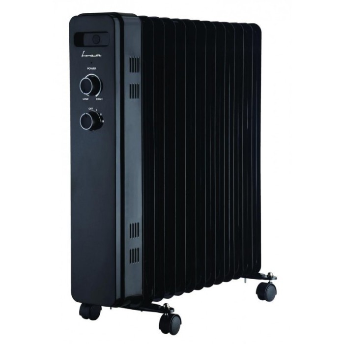 Calorifer electric cu ulei Fram, 13 elementi, 2500 W, 3 setari de temperatura, Termostat ajustabil, Negru