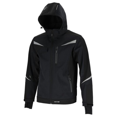 JACHETA ELASTICA CU GLUGA / NEGRU - 2XL foto