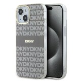 Husa MagSafe pentru Apple iPhone 15, DKNY, IML Mono &amp; Stripe, Bej