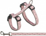 Cumpara ieftin Lesa si Ham pentru Pisici, 27-45 cm 13 mm, 1.20 m, Gri Pink, 41873, Trixie