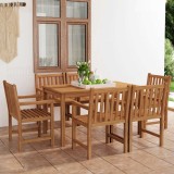 vidaXL Set de mobilier de grădină cu 7 piese, 140x80 cm, lemn masiv de tec 3059932