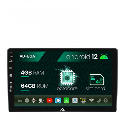 Navigatie All-in-one Universala, Android 12, A-Octacore 4GB RAM + 64GB ROM, 9 Inch - AD-BGA9004 foto