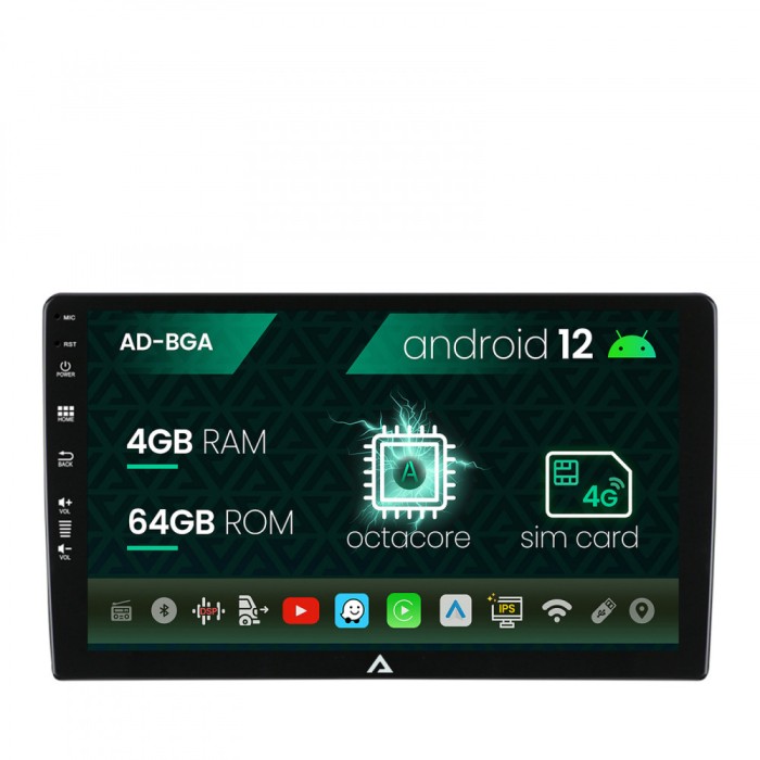 Navigatie All-in-one Universala, Android 13, A-Octacore 4GB RAM + 64GB ROM, 9 Inch - AD-BGA9004