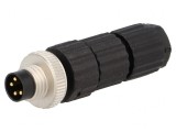 Conector M8 4 pini drept cu cablu și mufă E 4A