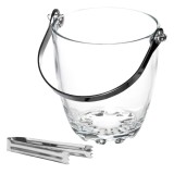 Recipient pentru gheata din sticla transparenta cu cleste metalic, &Oslash;12x12.5cm, CMCLASS