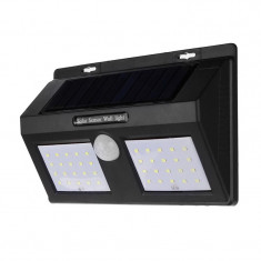 Lampa solara cu senzor de miscare YH818, 40 x LED, Negru foto