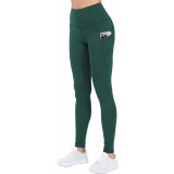 ch Pantaloni de yoga activi cu talie &icirc;naltă, cu buzunare, pentru antrenament pentru controlul burticii, jambiere moale, verde &icirc;nchis, 3X-Largi