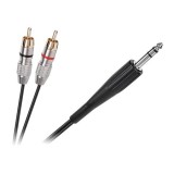 Cablu audio jack 6.3 mm mono tata la 2x RCA tata, 1.8 m
