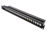 Patch Panel Goobay 24 Porturi Negru 19" Rack Cod 95743