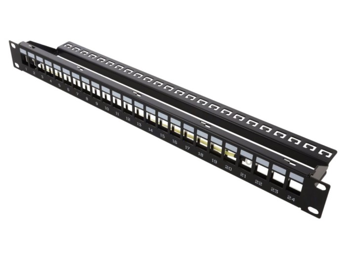Patch Panel Goobay 24 Porturi Negru 19" Rack Cod 95743