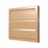 Grila ventilatie &Oslash;100mm patrata cu jaluzele gravitationale, exterior 150x150, ASA plastic Beige, Ecovent