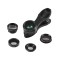 Set 5 in 1 lentile profesionale smartphone Apexel DG5, prindere filet 17mm, Macro, Fish-eye, Wide Angle, Telescope si CPL, lentile foto telefon mobil