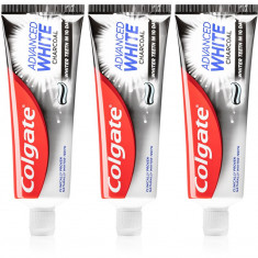 Colgate Advanced White Pasta de dinti albire cu cărbune activ 3x75 ml