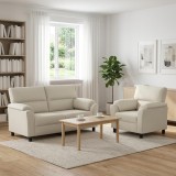 Set de canapea 2 pcs Crem Catifea