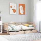 VidaXL Pat de zi cu sertare, 90x200 cm, lemn masiv pin