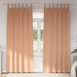 Perdele cu perdele 2 pcs Maro deschis 260 x 140 cm Poliester
