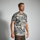 TRICOU REZISTENT 100 CAMO WOODLAND GRI, Solognac