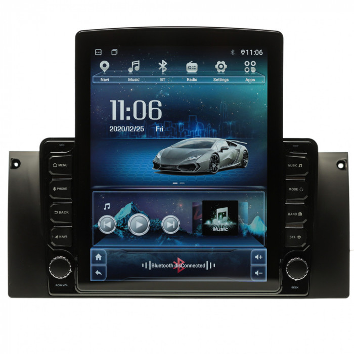 Navigatie BMW E39 AUTONAV ECO Android GPS Dedicata, Model XPERT Memorie 16GB Stocare, 1GB DDR3 RAM, Butoane Si Volum Fizice, Display Vertical Stil Tes