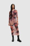 AllSaints rochie TIA COLCA midi, mulată