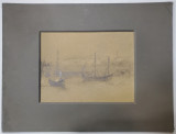 I. IORDANESCU - CONSTANTA, 1916, Album Arta, Pictura Creion/Carton, 23.4x18.5 cm, Semnat si datat