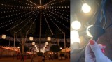 Ghirlanda luminoasa de exterior cu 3 bec led opac/ml si dulii E27, 1W/Bec Led, 17 m lungime, lumina calda
