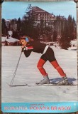 Afis pentru promovarea Romaniei, ONT Carpati, sporturi de iarna la Poiana Brasov