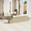 VidaXL Set de masă pentru grădină 9 pcs Bej și crem 100 x 55 x 73 cm 3350053